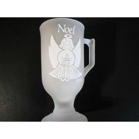 Angel on Frosted Glass Footed Noel Cup - Picture 1 of 4